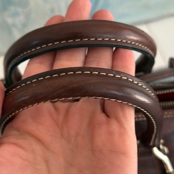 Dooney & Bourke Tiger Brown Leather Duffel Bag - Picture 11 of 16